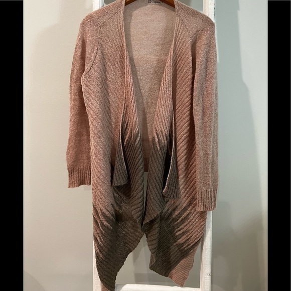 𝅺CUPSHE cardigan ombré beige and grey size medium - Picture 1 of 6